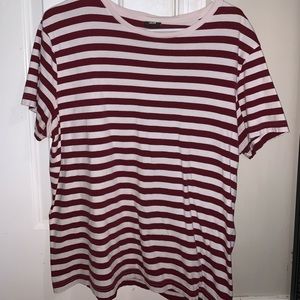 H&M Maroon and White striped shirt